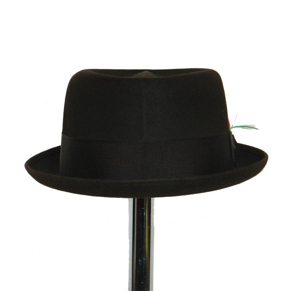 Vintage Brown Pork Pie Hat