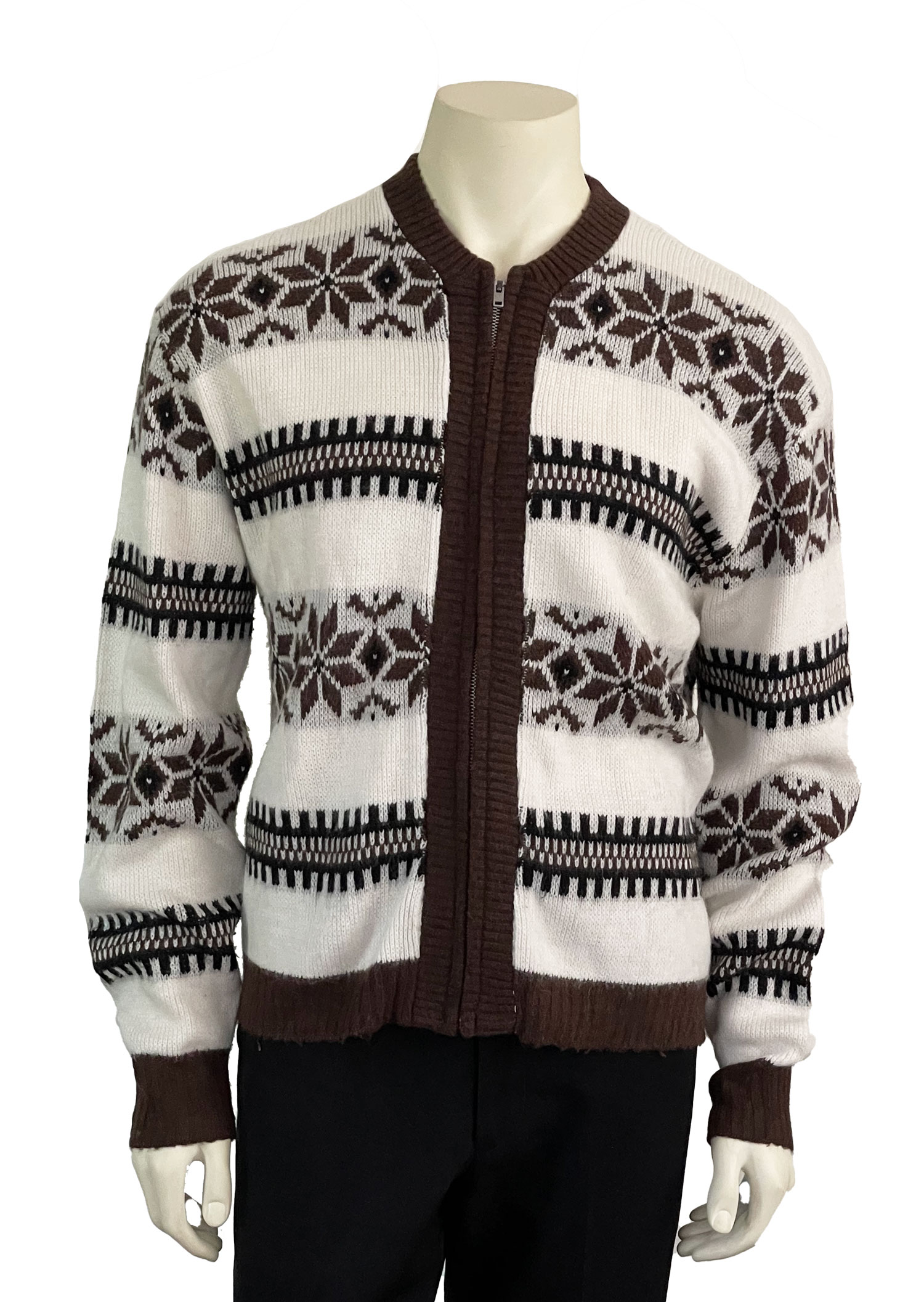 1960s Nordic zipper cardigan sweater