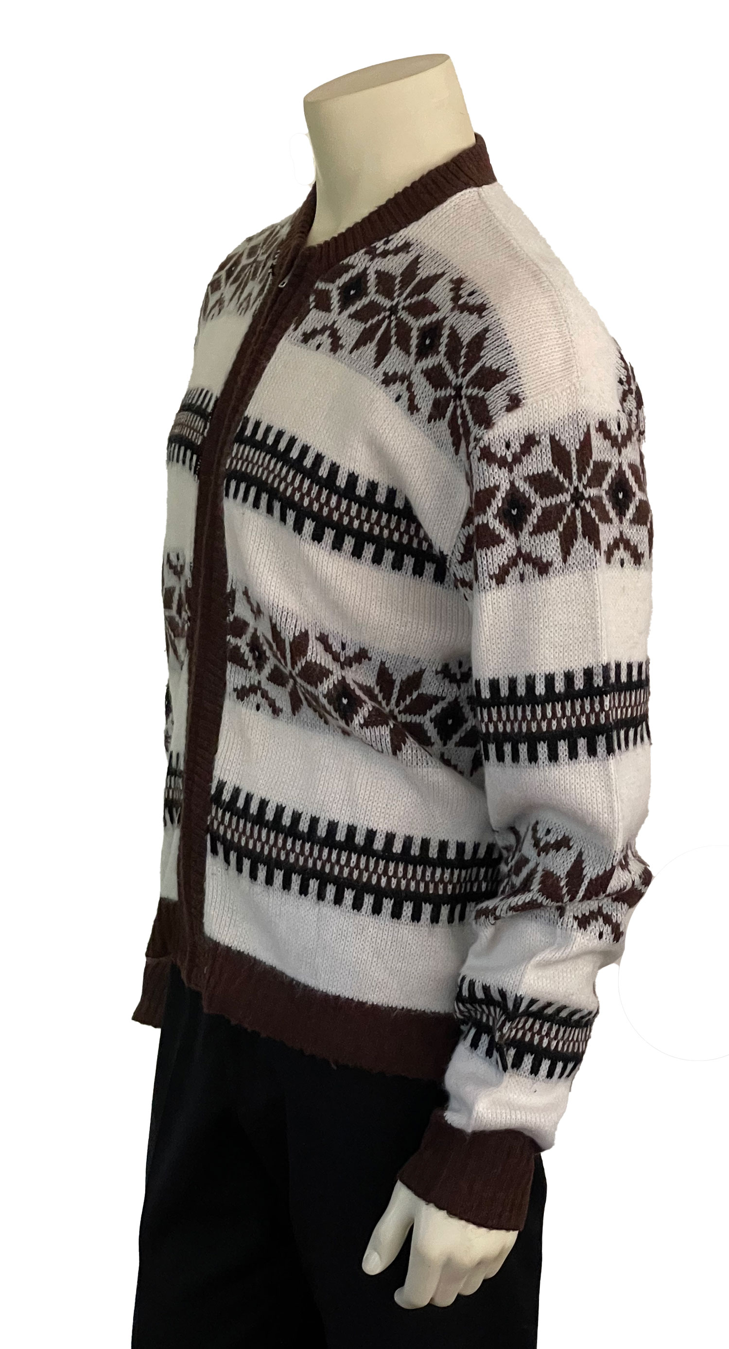 1960s Nordic zipper cardigan sweater