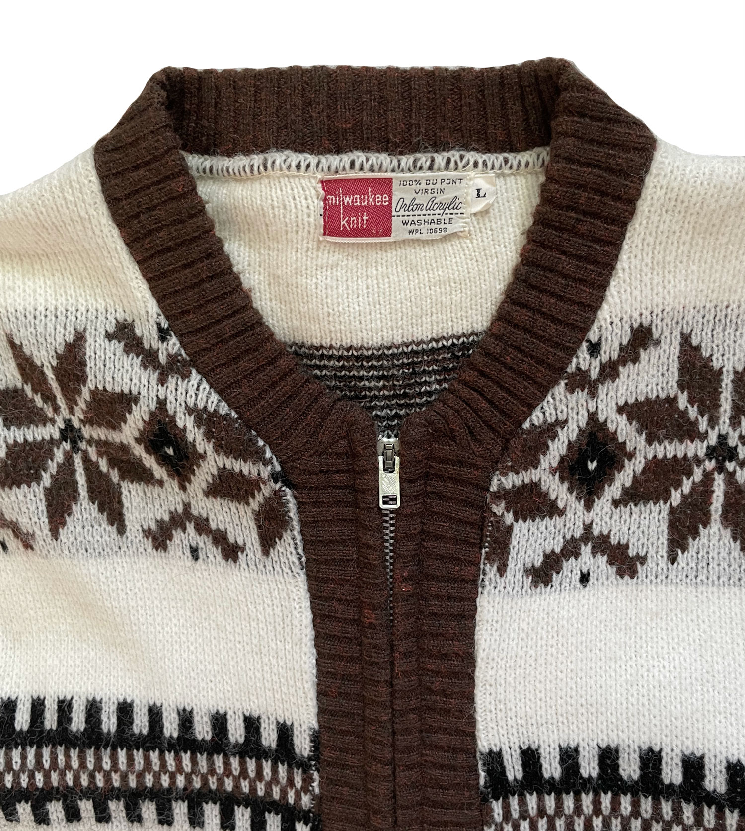 1960s Nordic zipper cardigan sweater