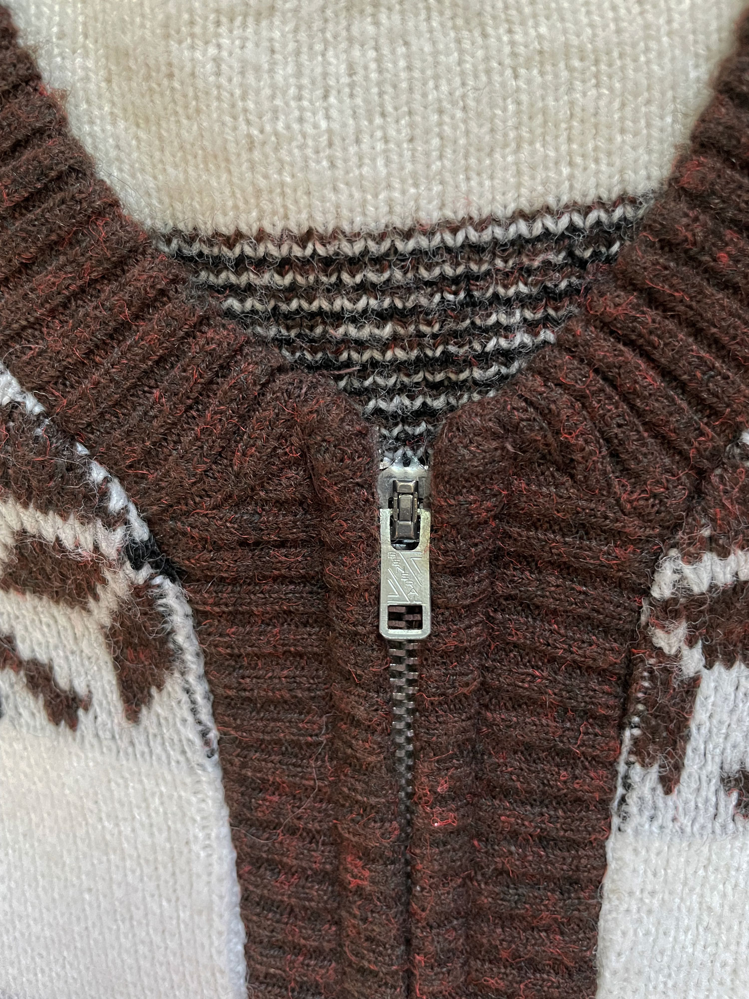 1960s Nordic zipper cardigan sweater