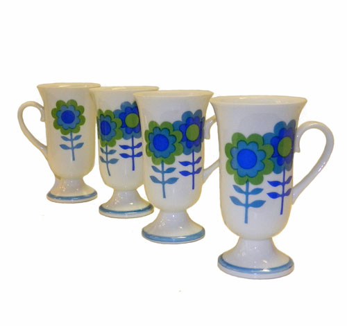 Vintage flower power mugs