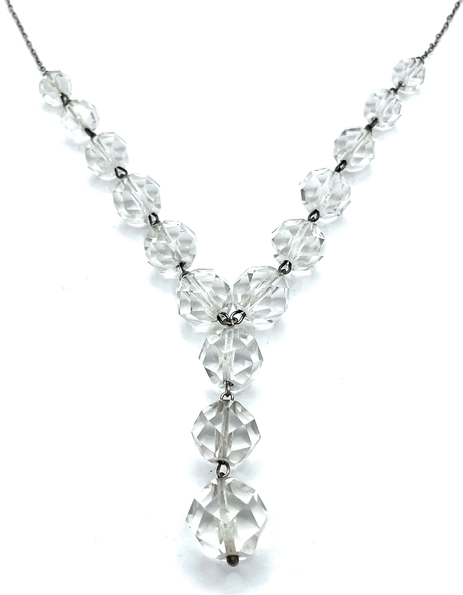 Y crystal pendant necklace