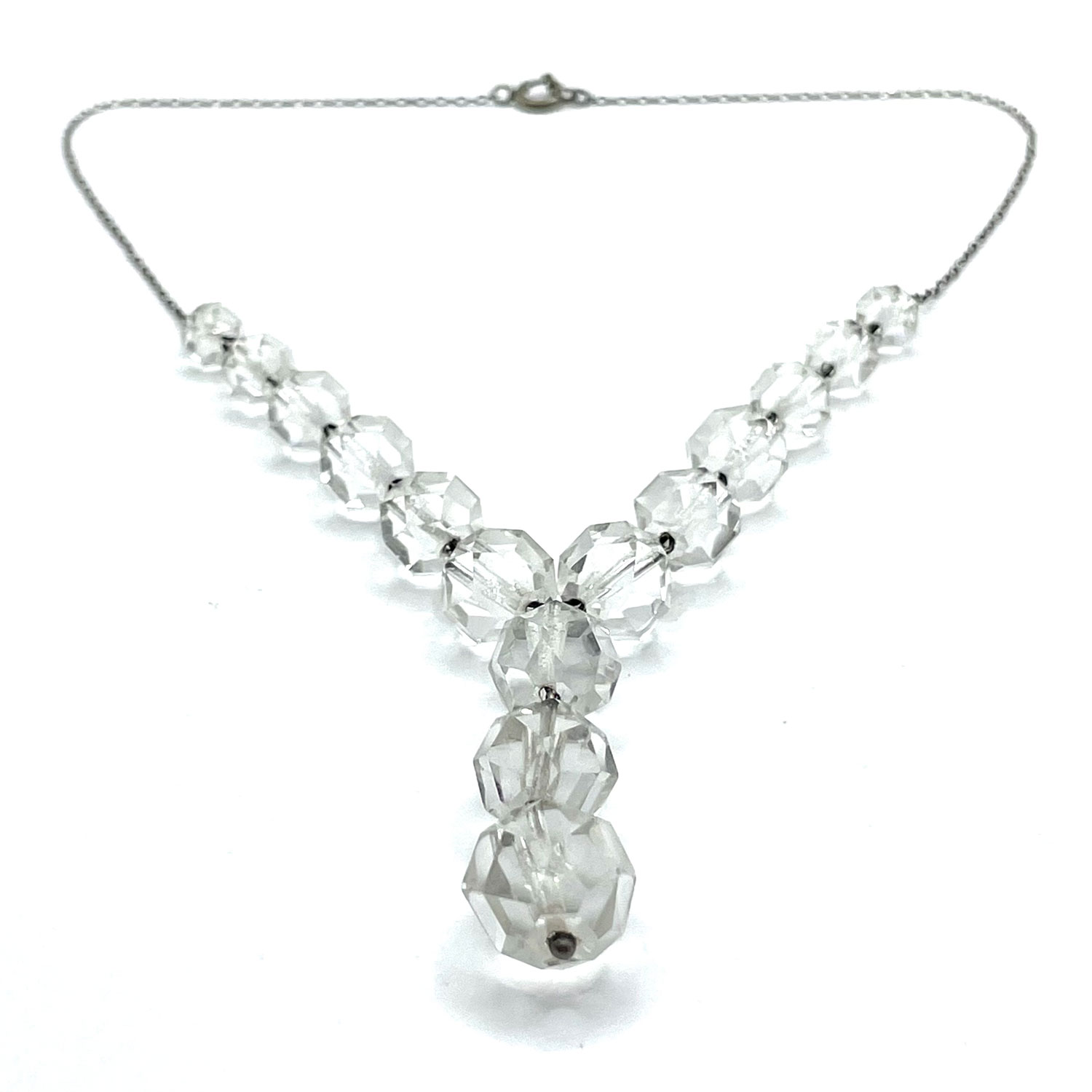 Y crystal pendant necklace