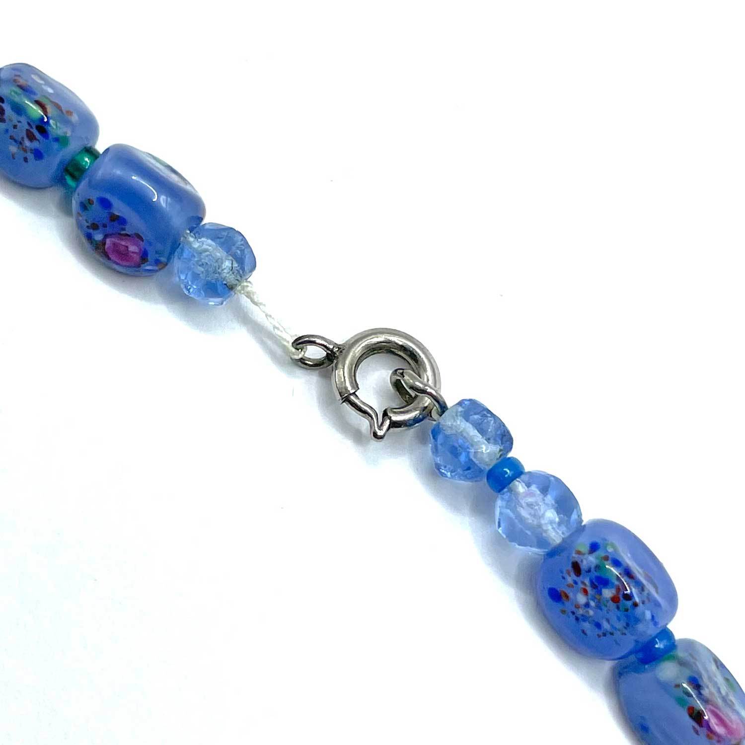 Blue Murano glass bead necklace