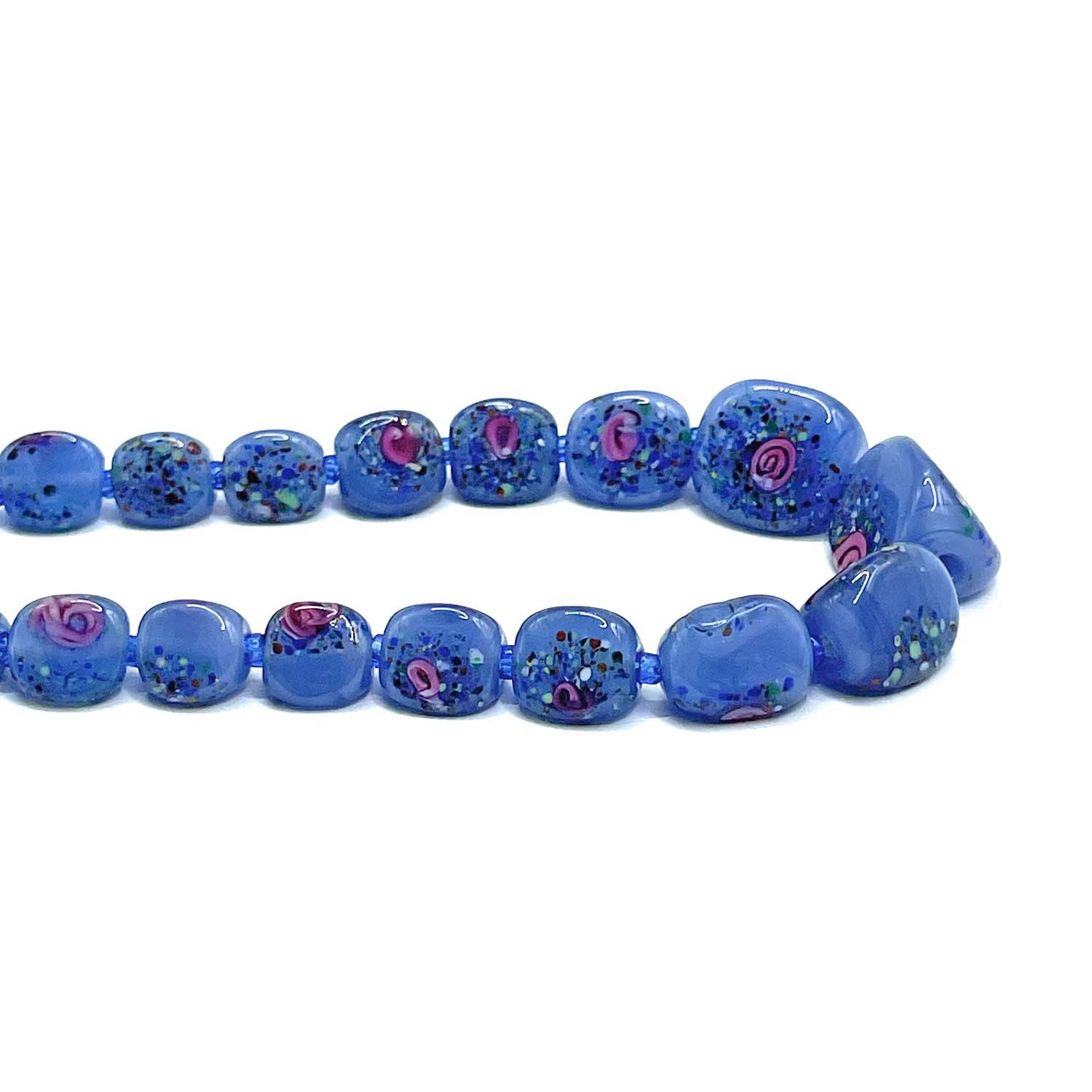 Blue Murano glass bead necklace