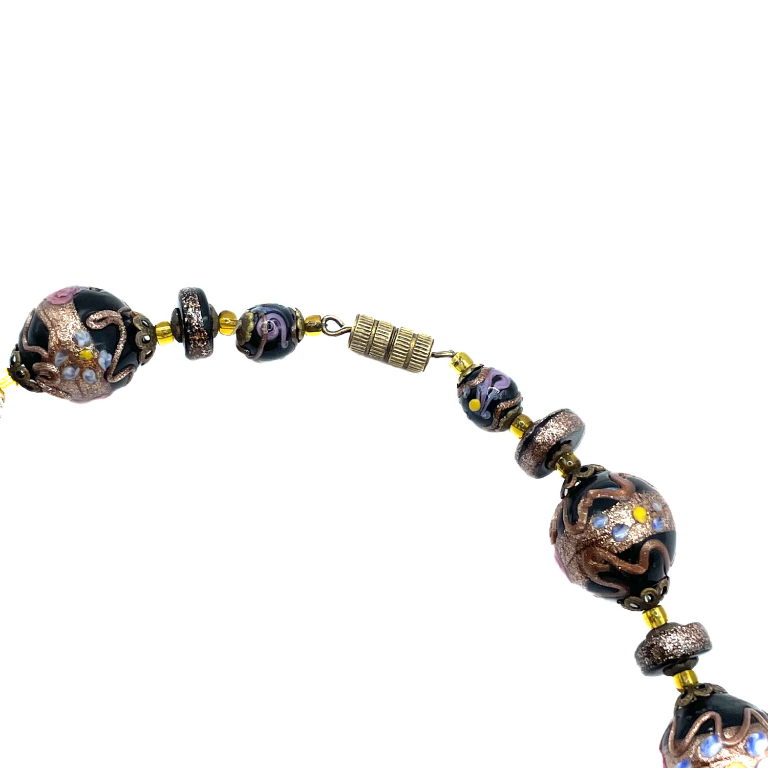 Venetian glass wedding cake bead necklace