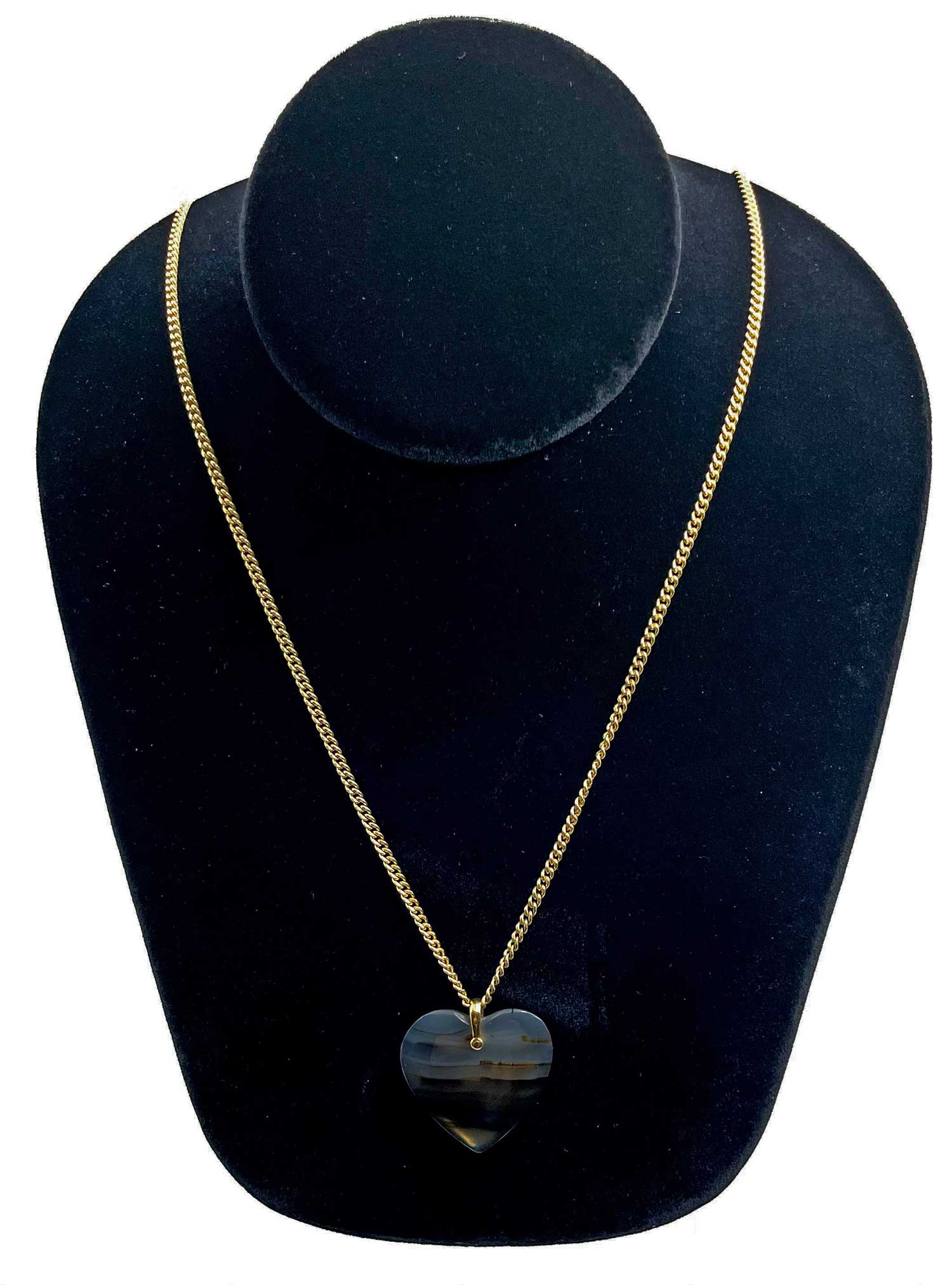 Vintage agate heart pendant