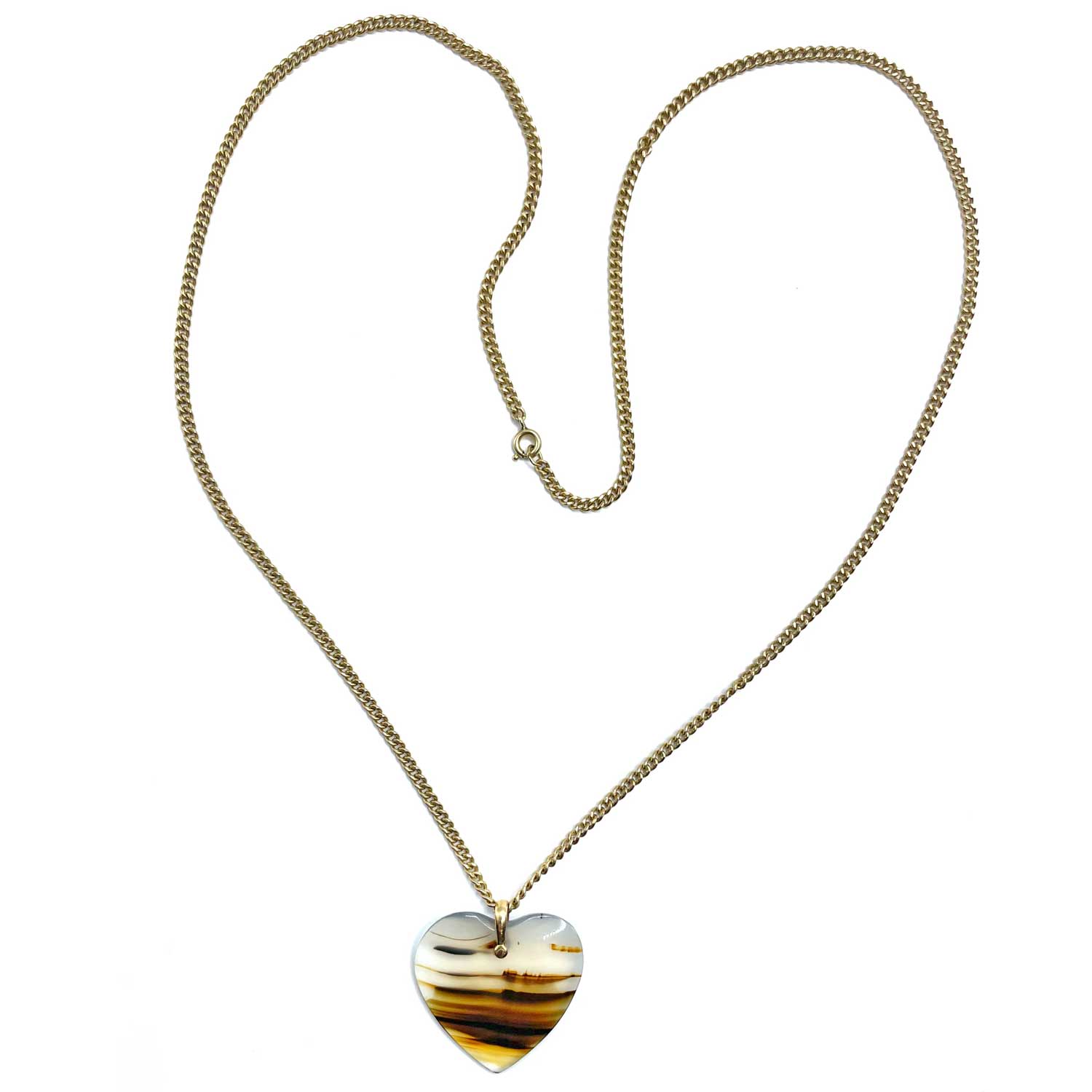 Vintage agate heart pendant