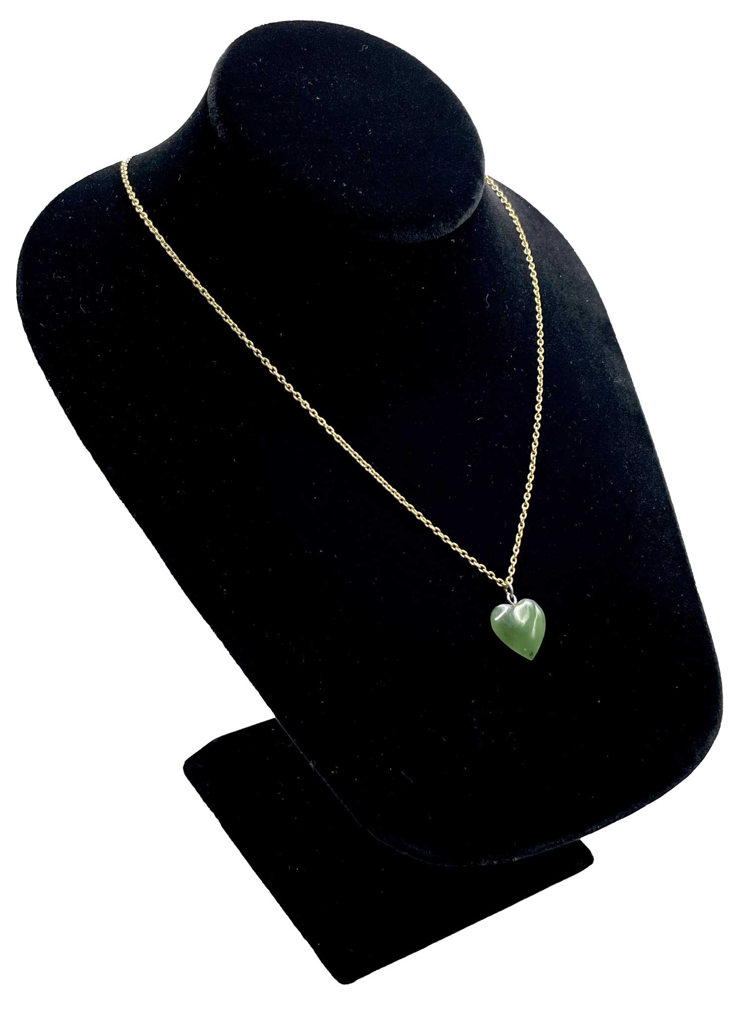 Vintage jade heart pendant