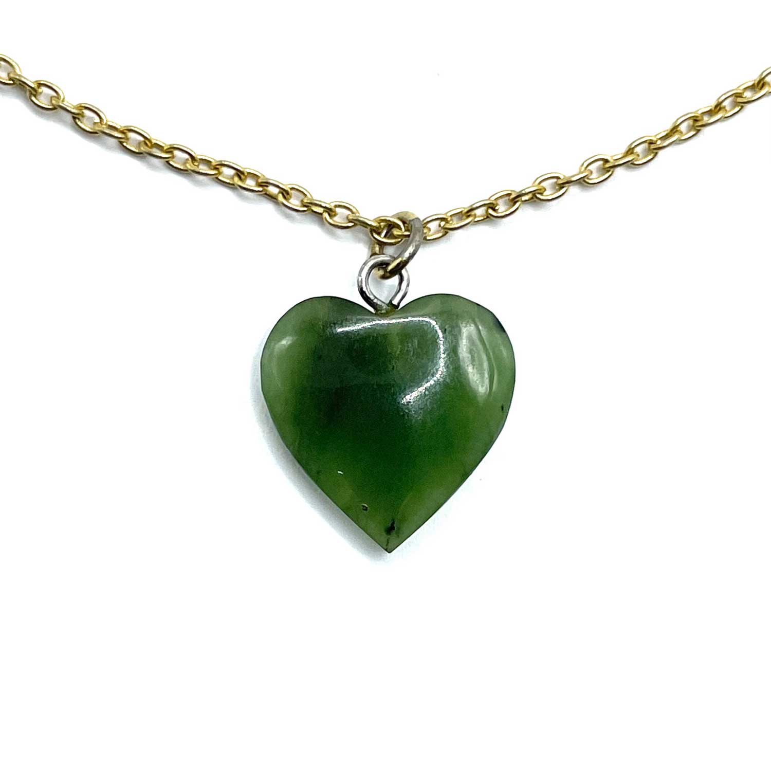 Vintage jade heart pendant