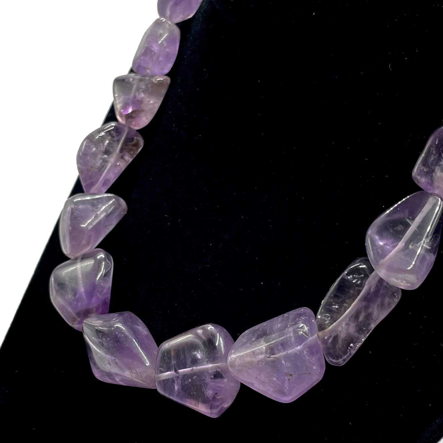 Polished amethyst stone necklace