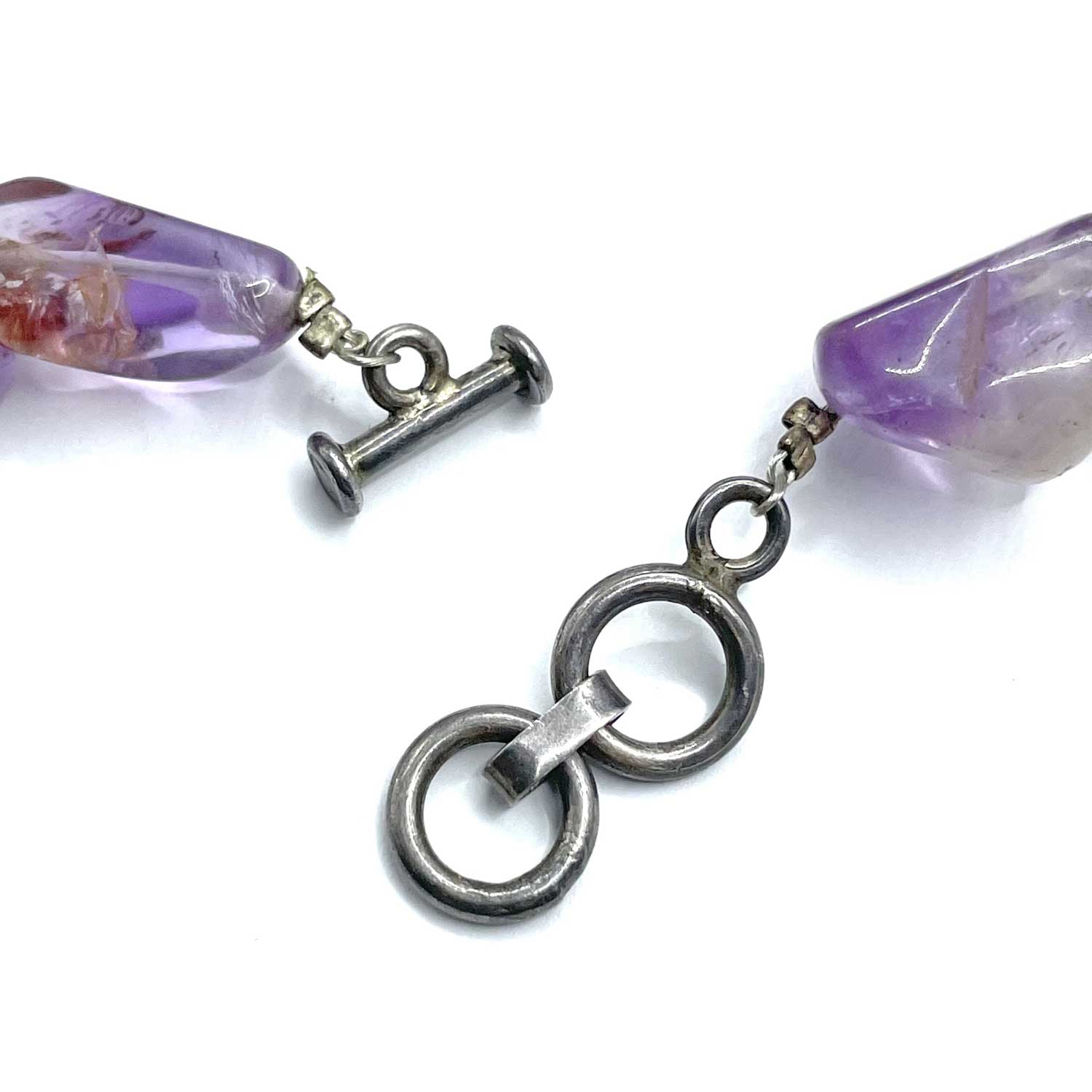 Polished amethyst stone necklace