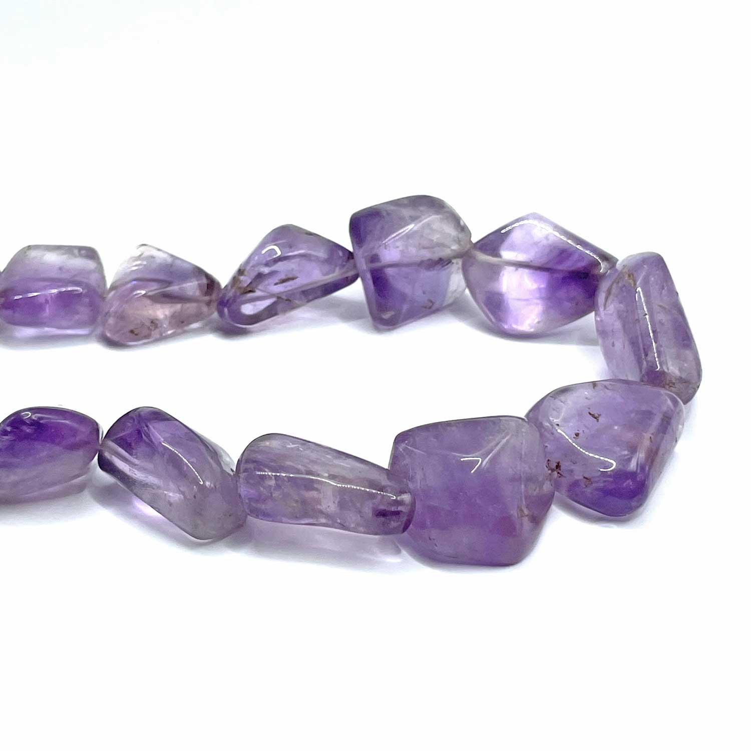 Polished amethyst stone necklace
