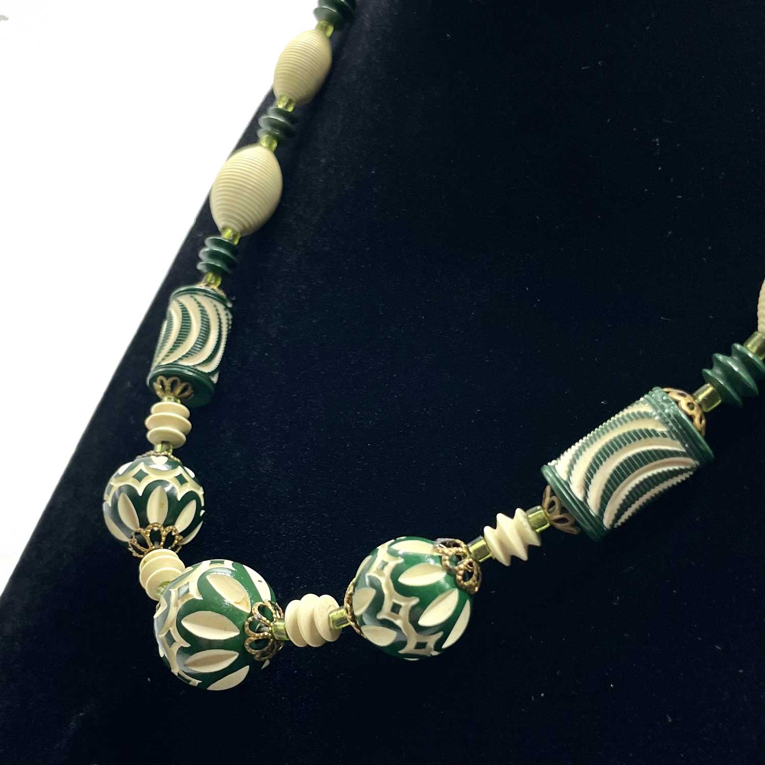 1930s celluloid bead necklace
