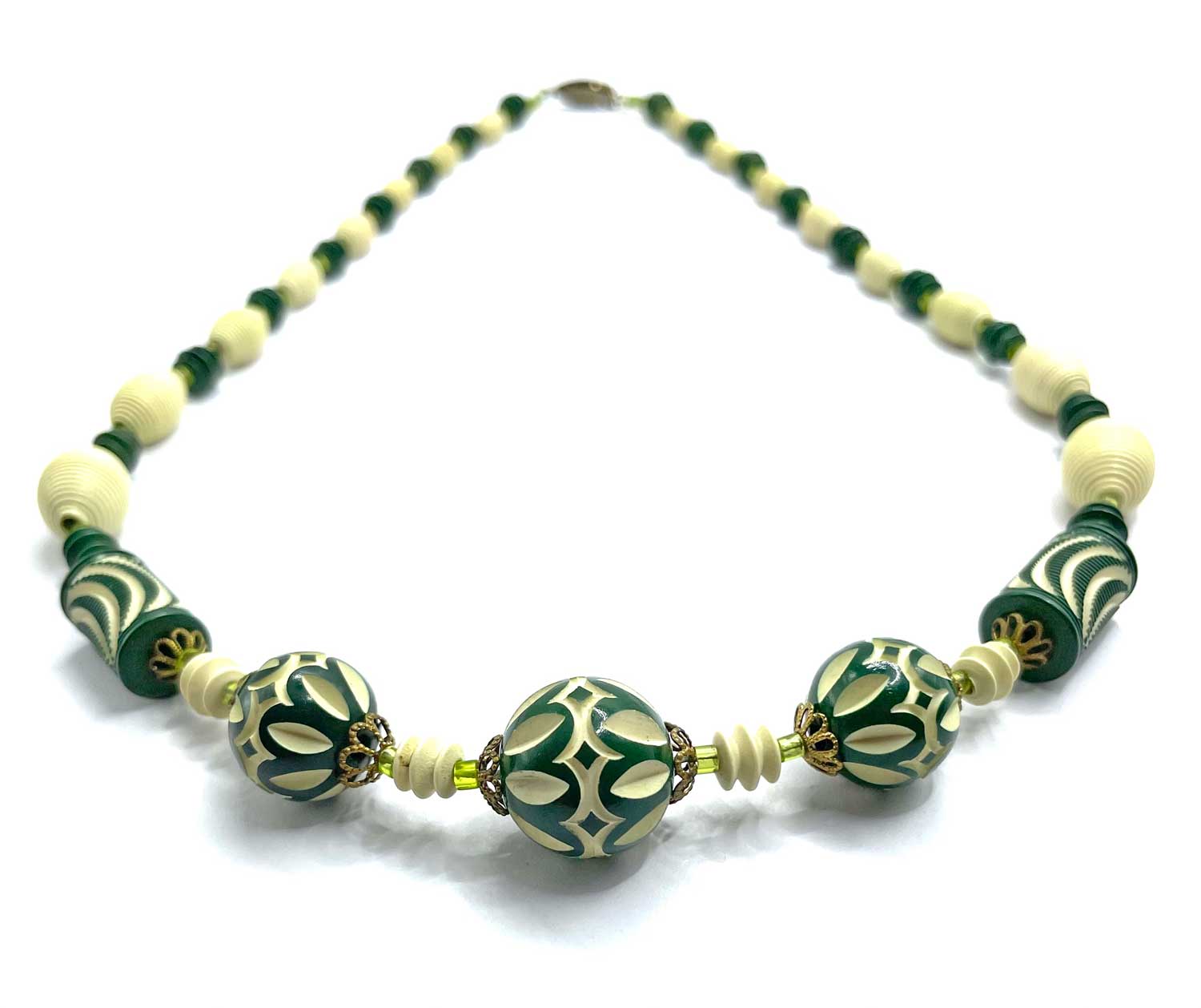 1930s celluloid bead necklace