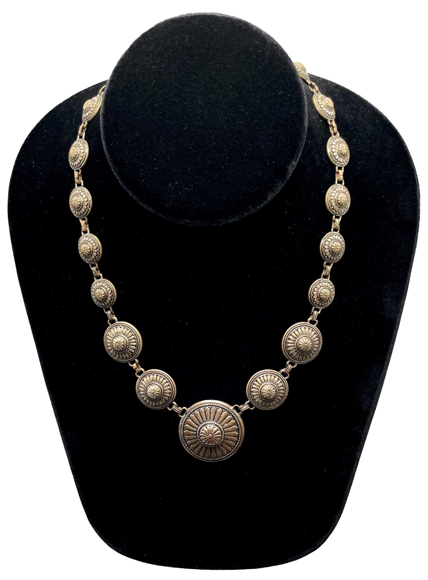 1930s brass flower necklace