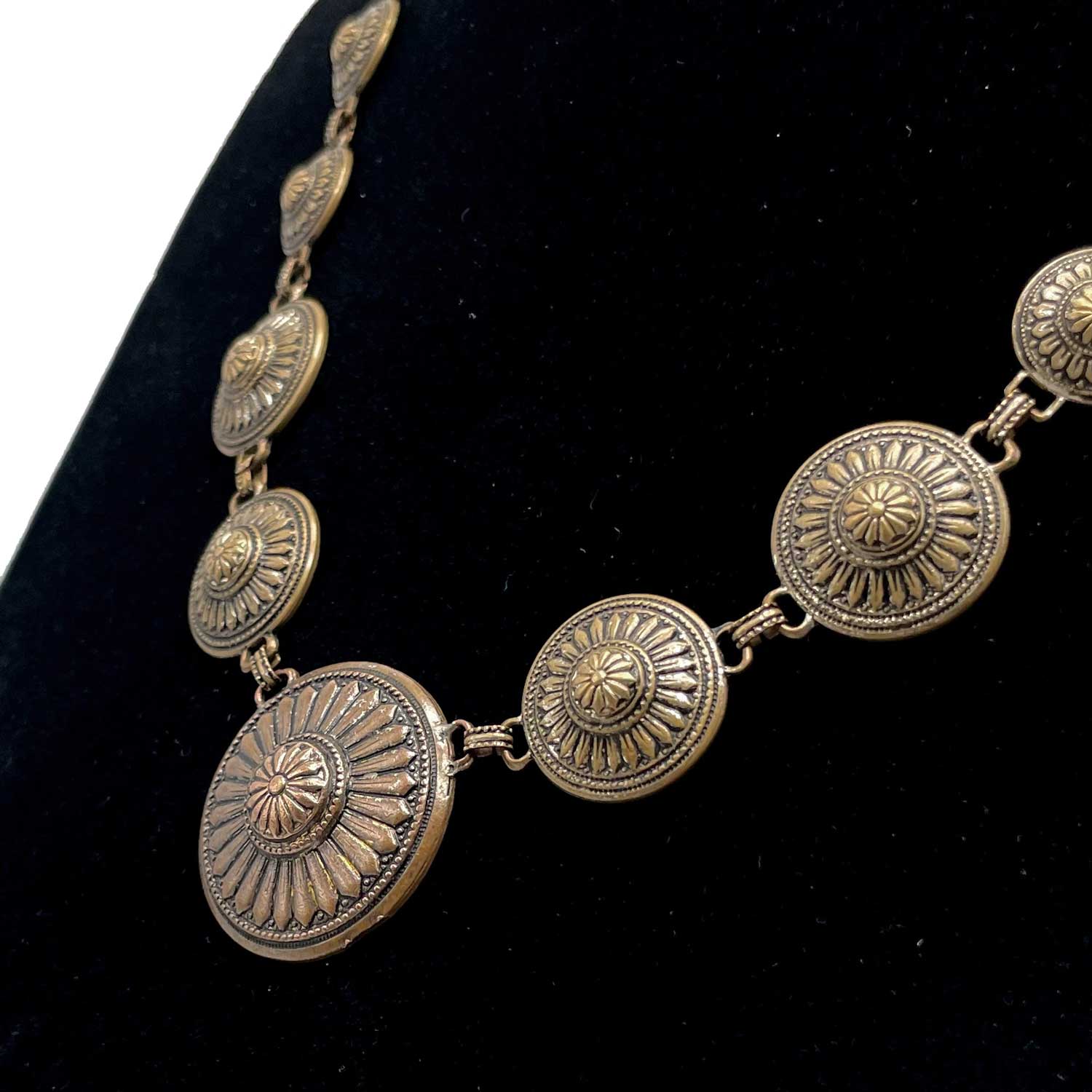 1930s brass flower necklace