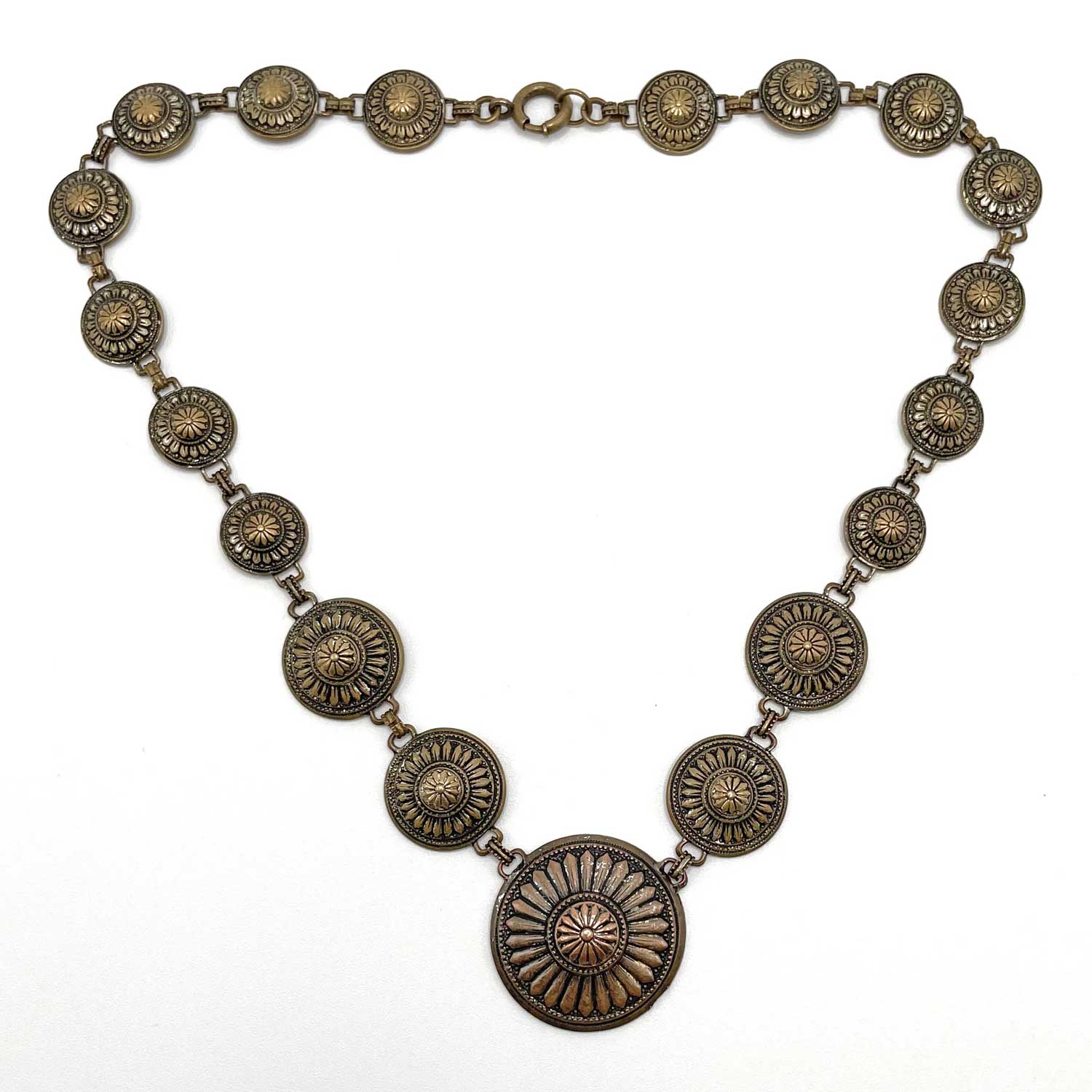 1930s flower disk necklace