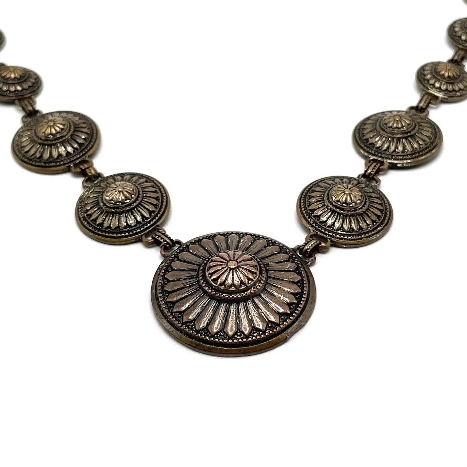 1930s flower disk necklace