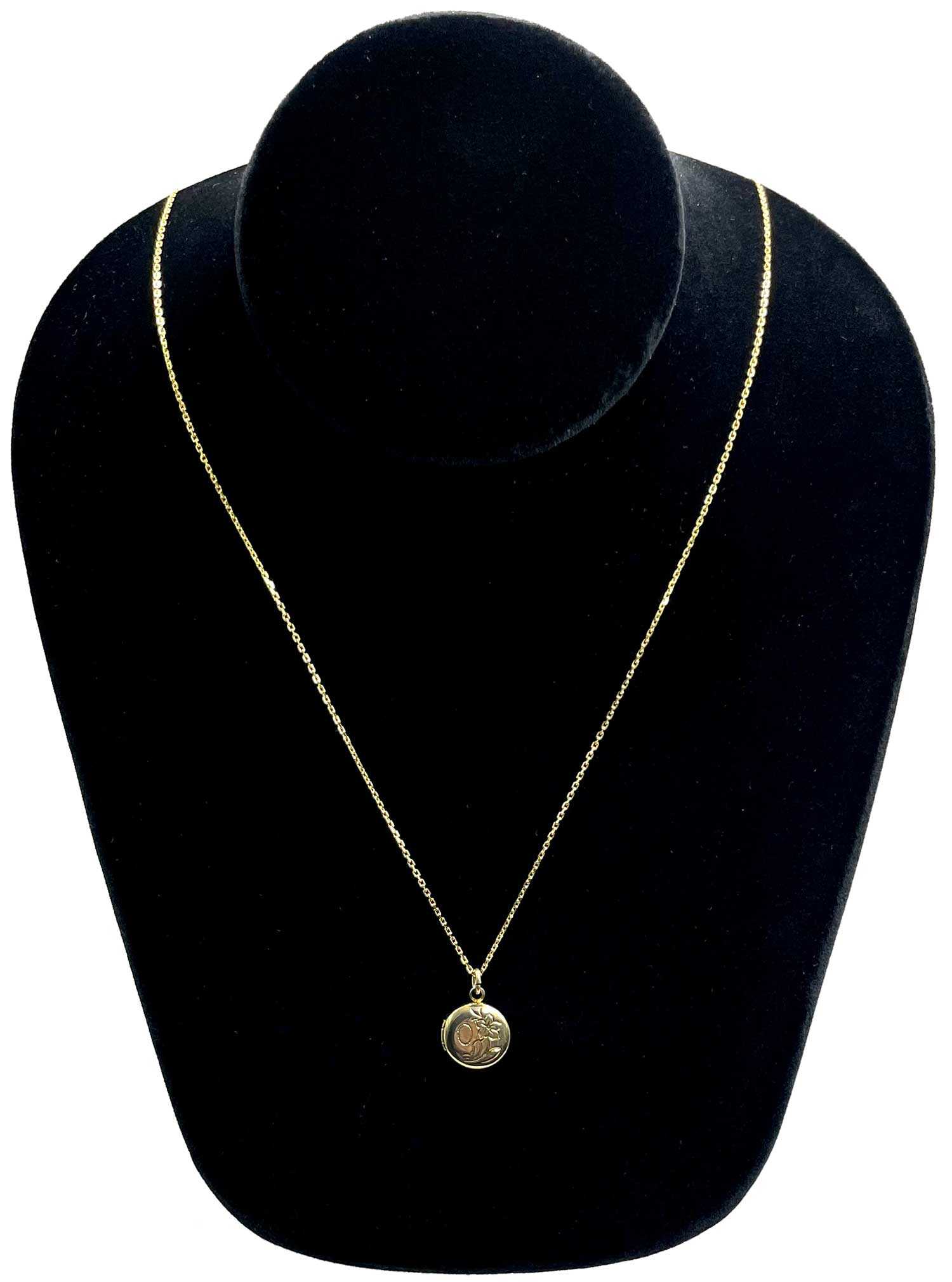 Tiny vintage locket pendant necklace