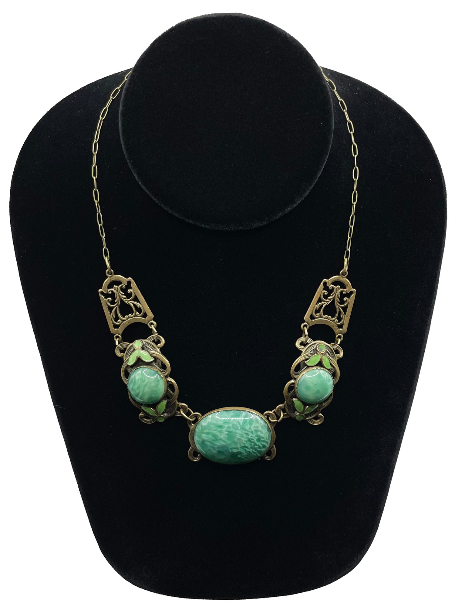 1930s Art Nouveau enameled necklace