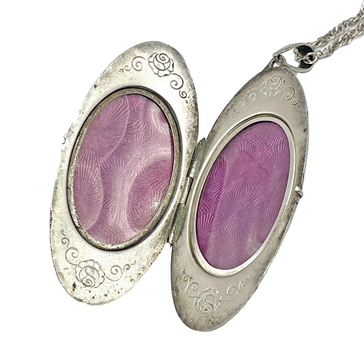 1920s rose enameled locket 