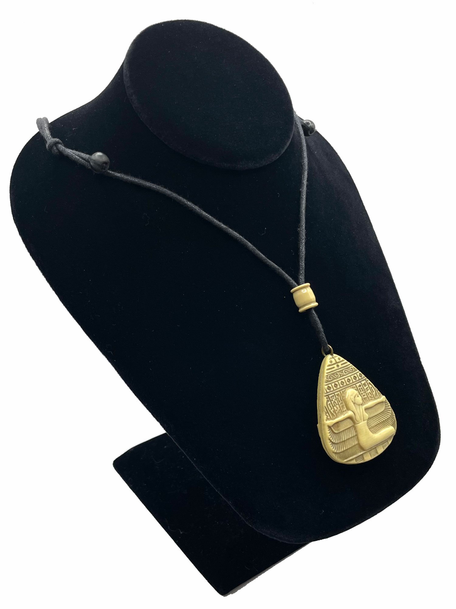 1930s Celluloid Egyptian Pendant Necklace