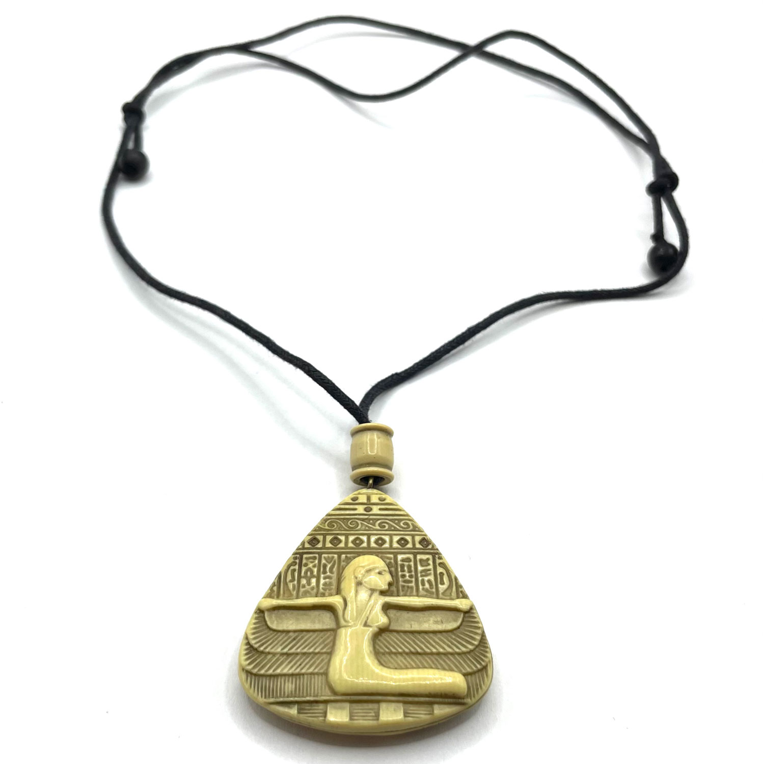 1930s Celluloid Egyptian Pendant Necklace