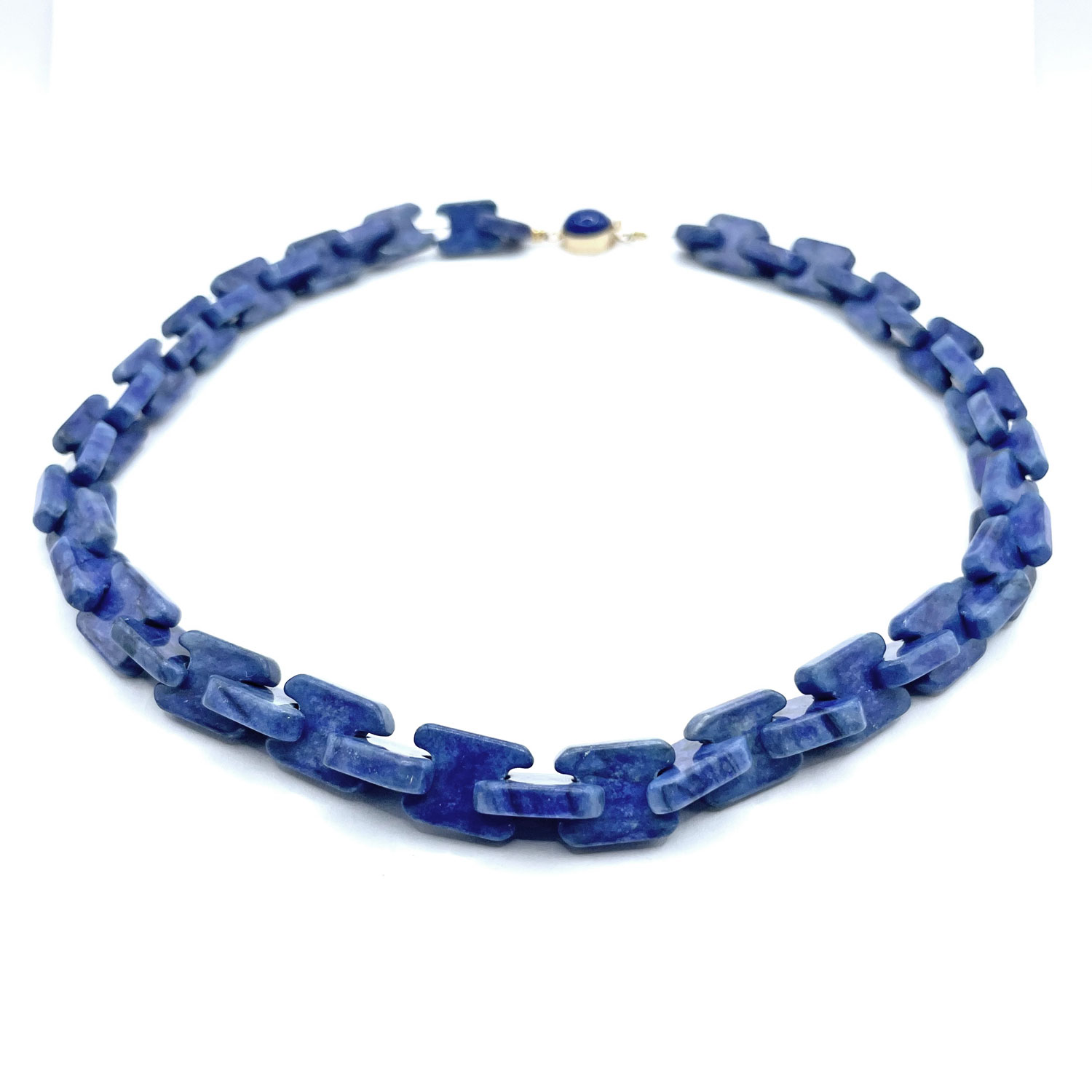 Blue stone beaded necklace