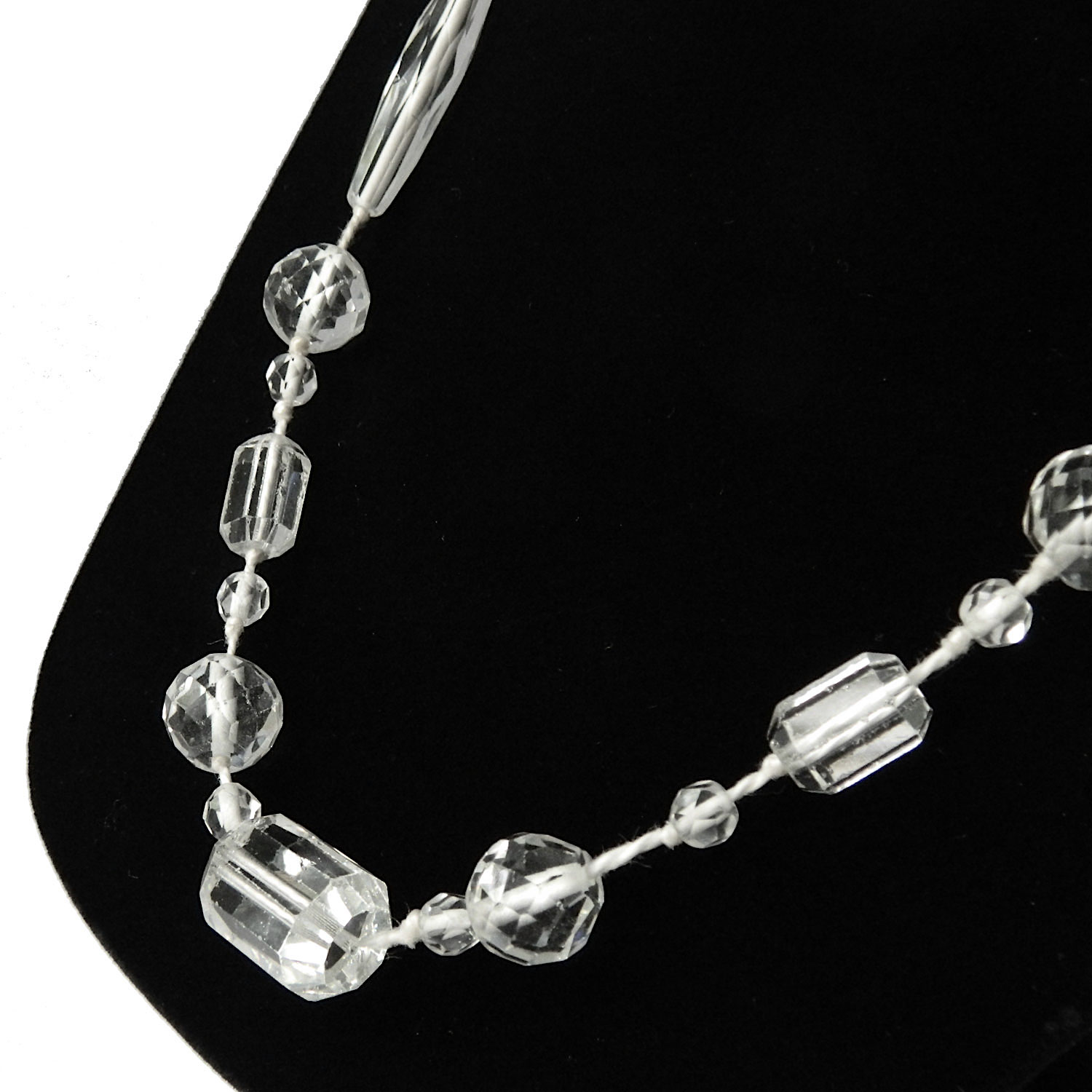Etched glass bead necklace