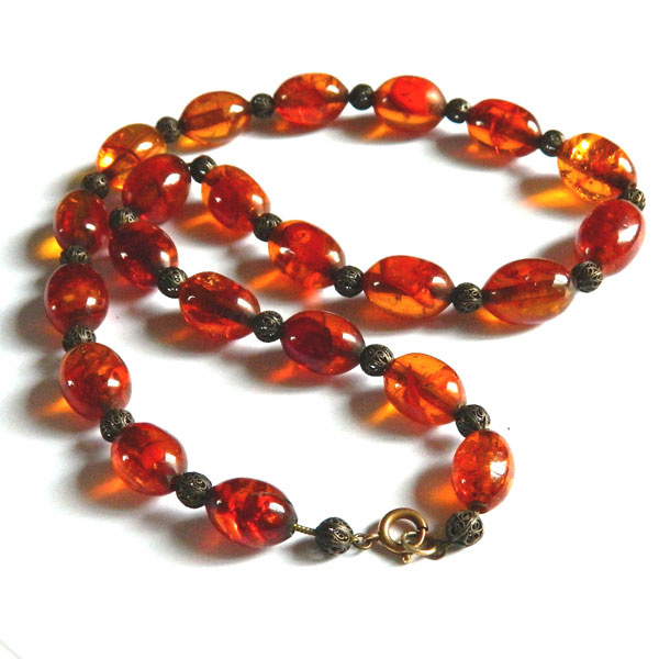 Amber bead necklace