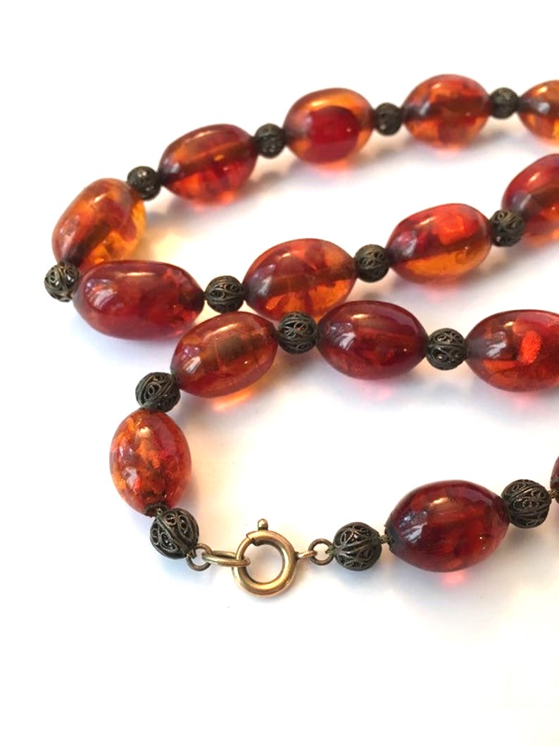 Amber bead necklace