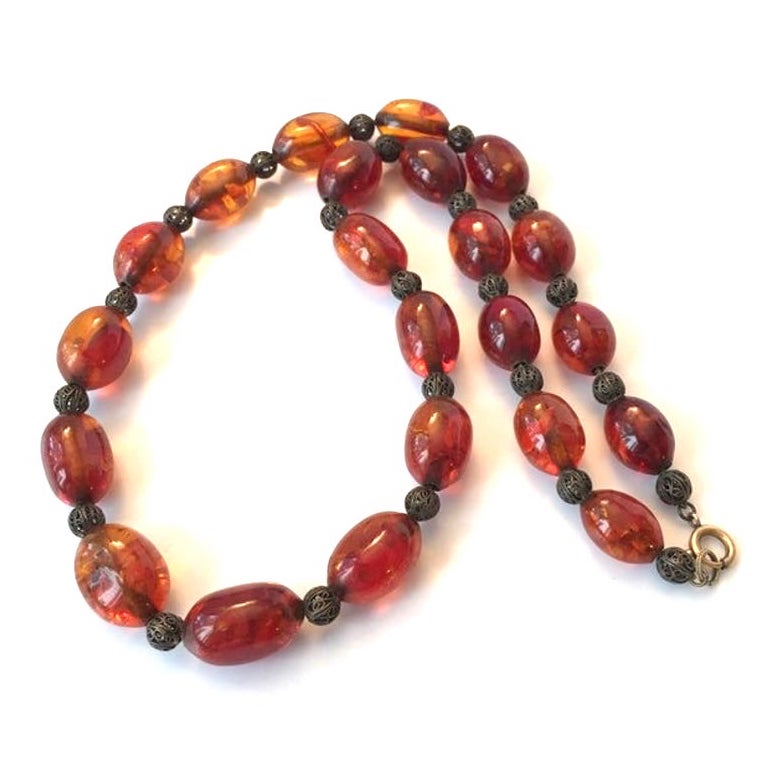 Amber bead necklace