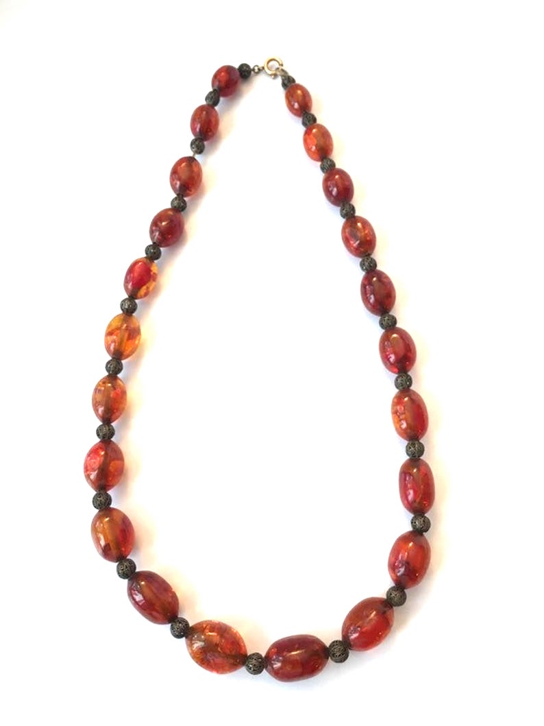 Amber bead necklace