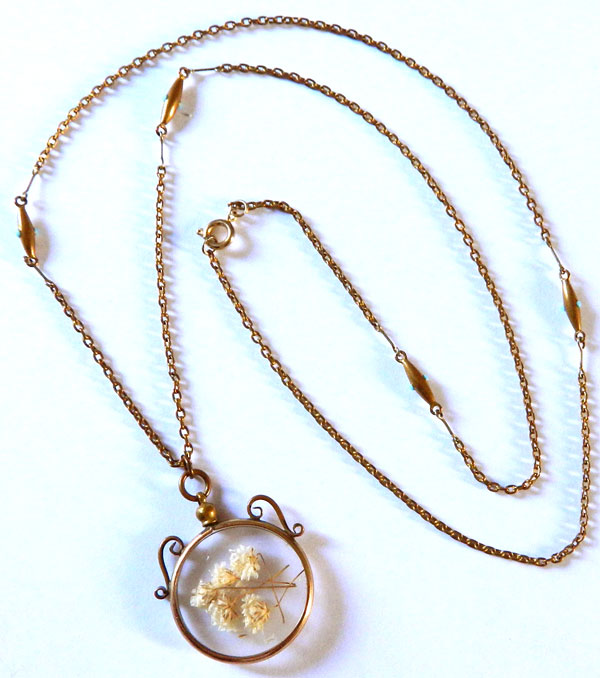 Antique locket necklace