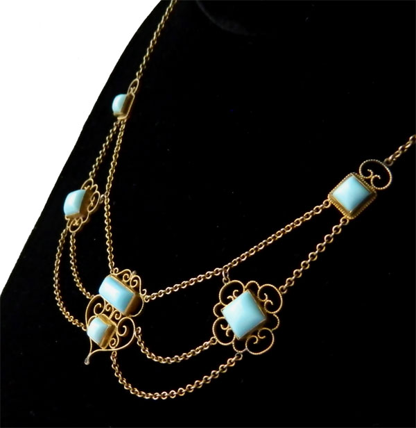 Antique Art Nouveau festoon necklace