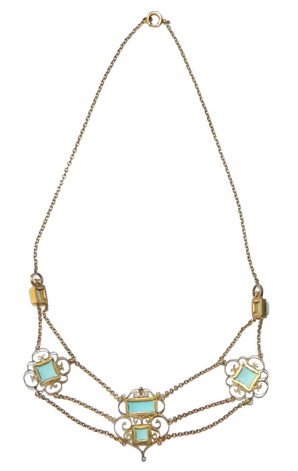 Antique Art Nouveau festoon necklace