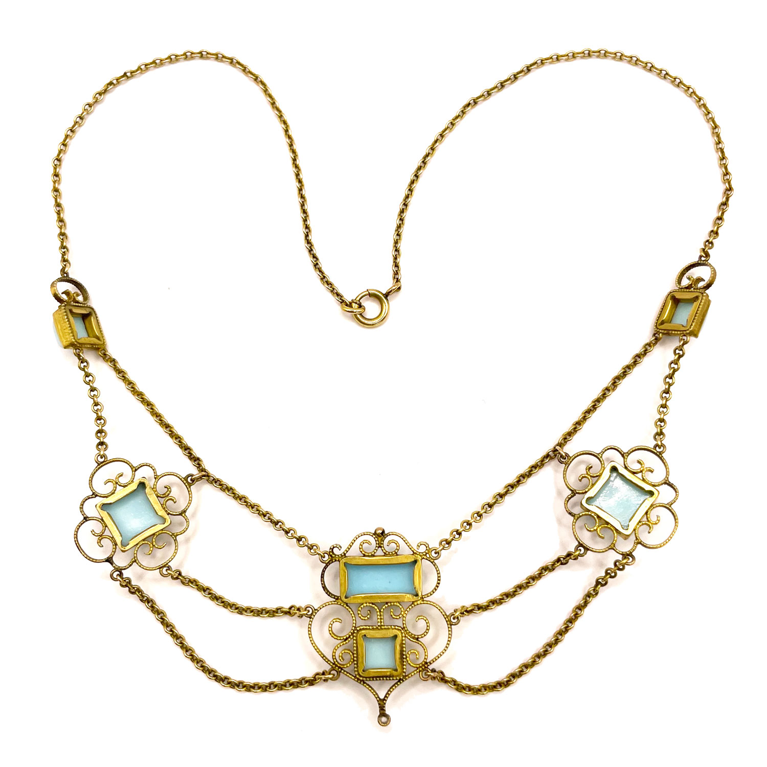 Antique Art Nouveau festoon necklace