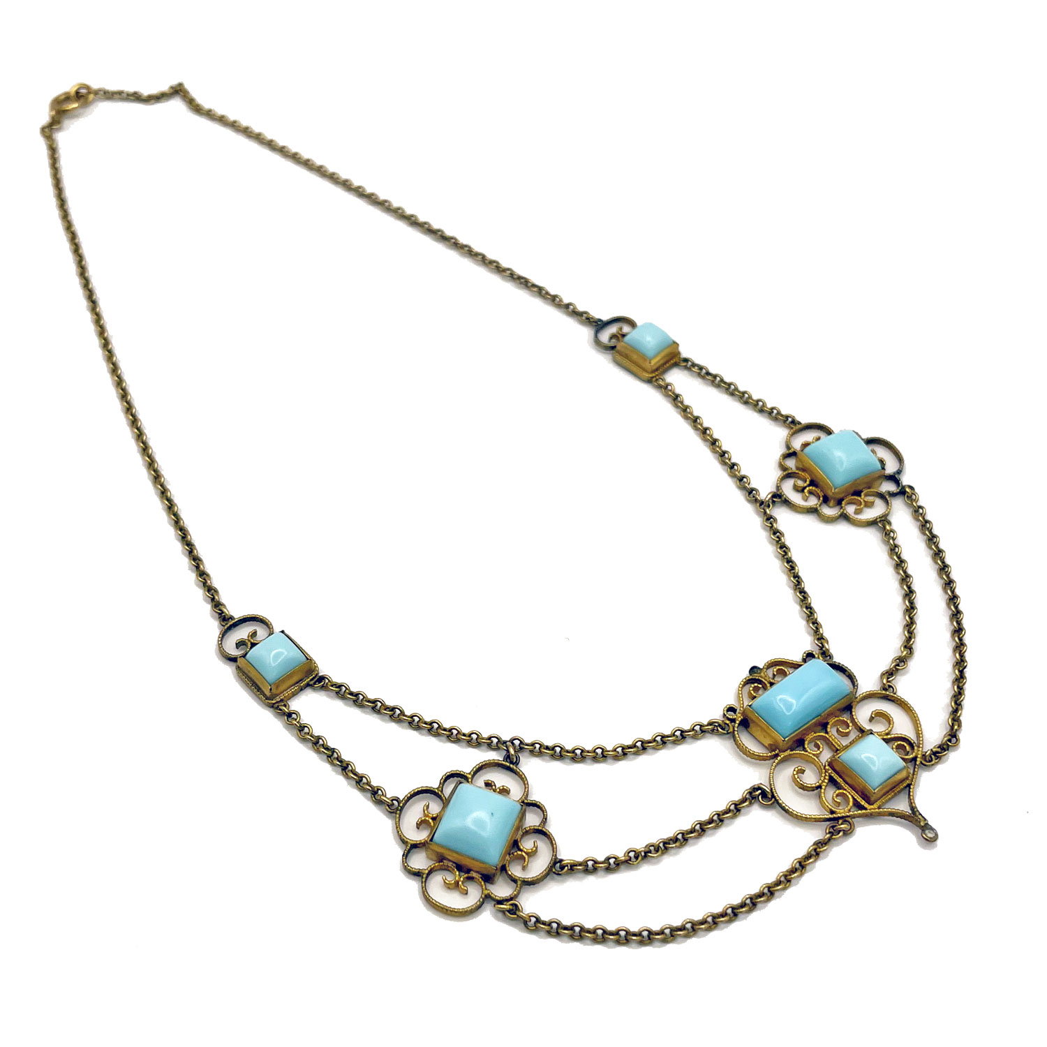 Antique Art Nouveau festoon necklace