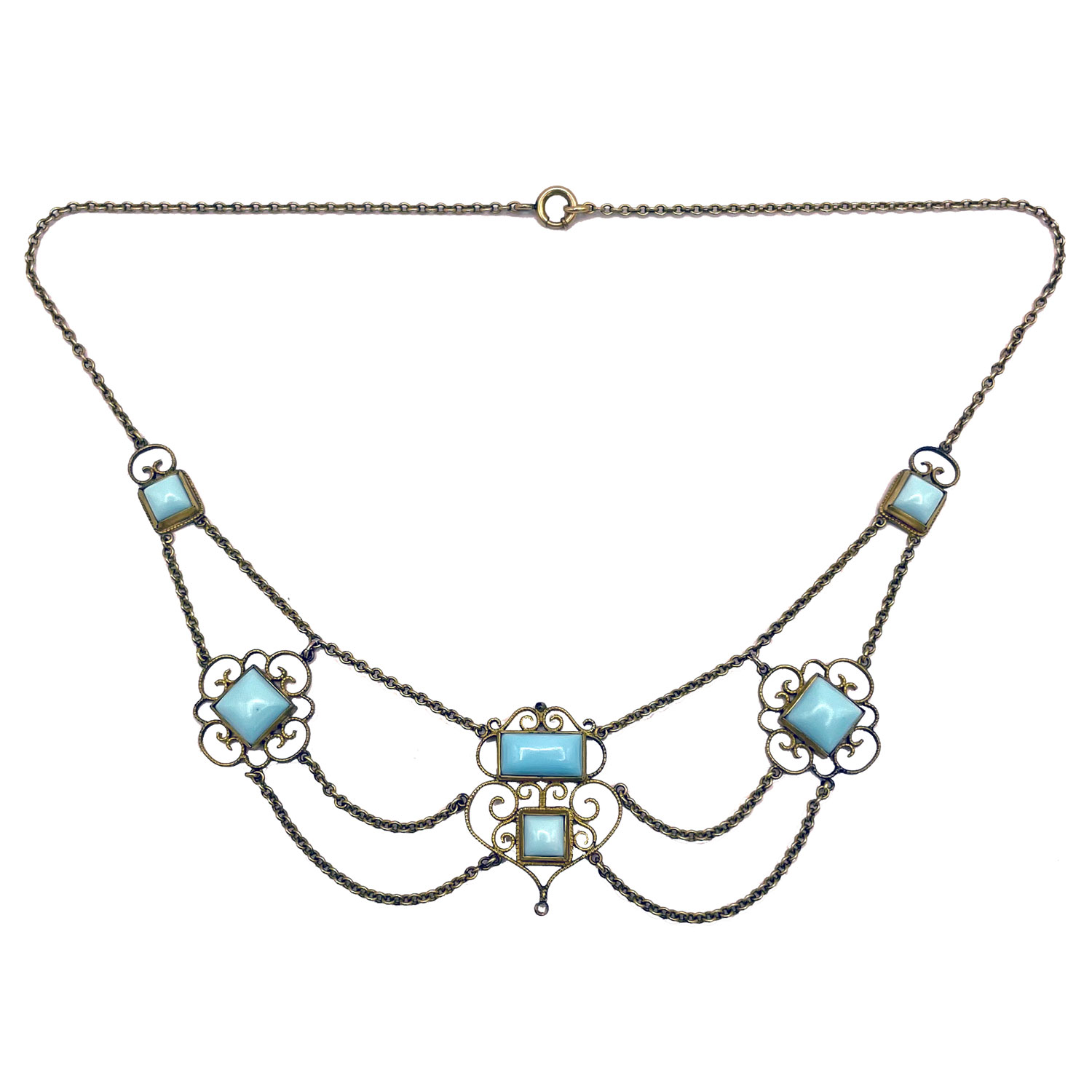 Antique Art Nouveau festoon necklace