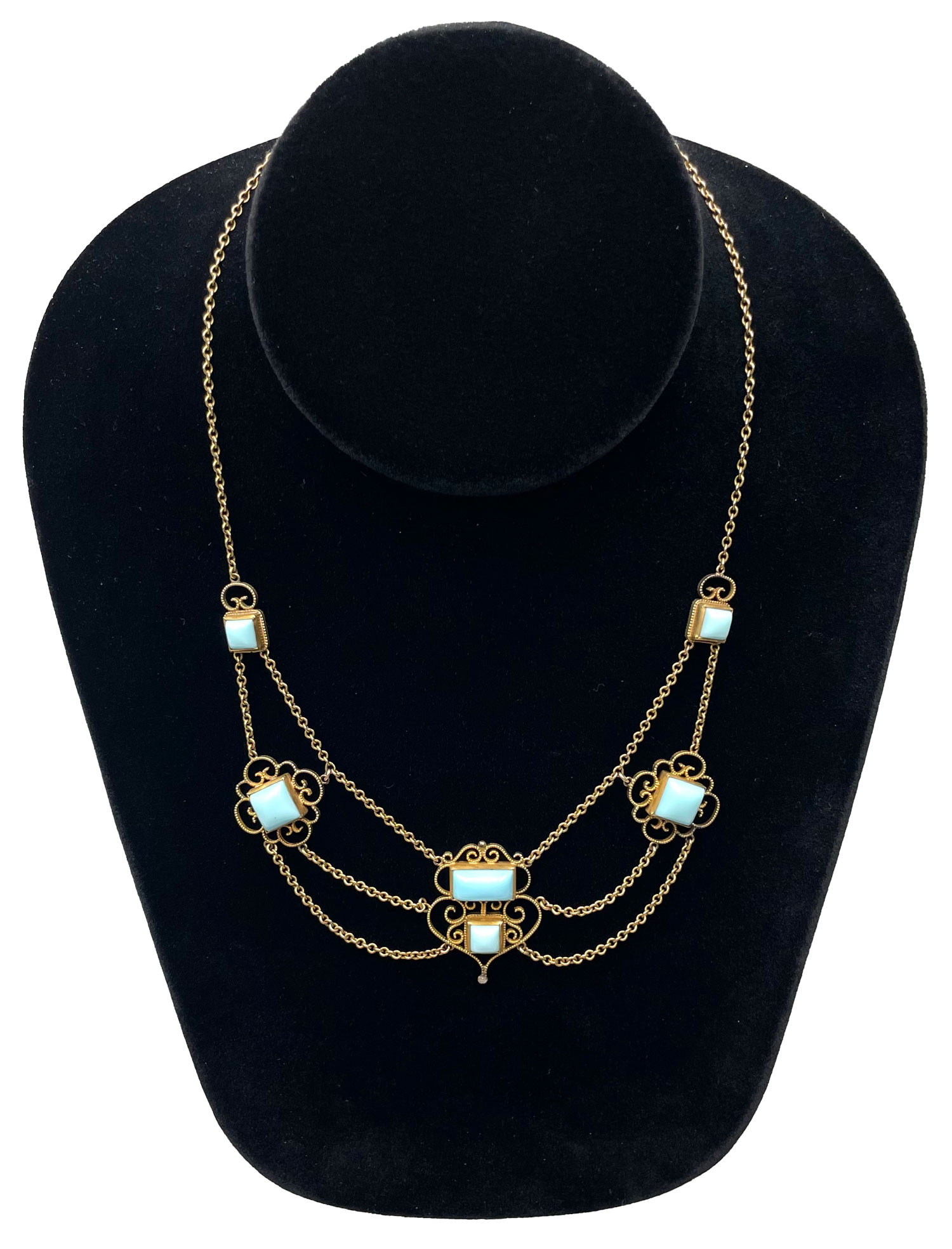 Antique Art Nouveau festoon necklace