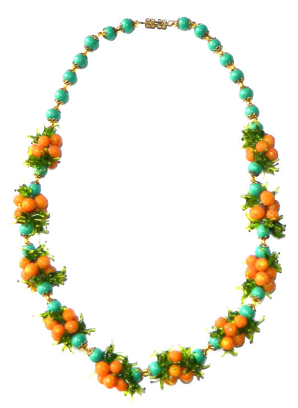 Venetian Glass Beaded Fruit Necklace