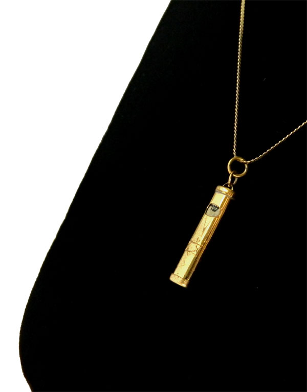 Vintage mezuzah pendant necklace