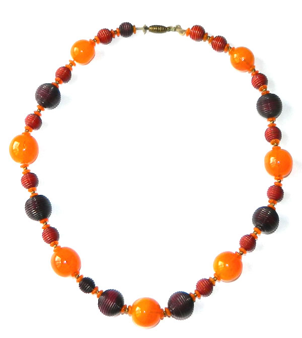 Art deco glass bead necklace
