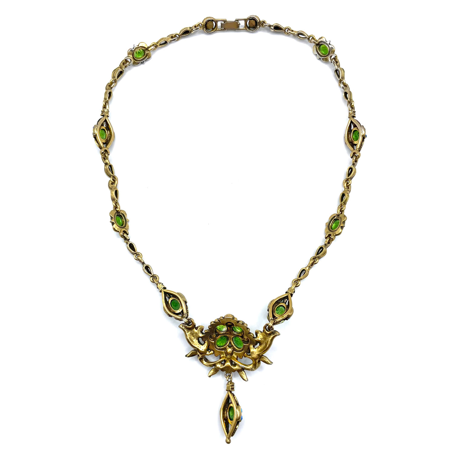 1950's green cabochon necklace