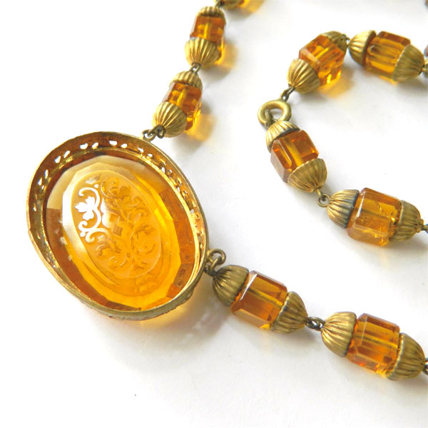 Czechoslovakian glass necklace