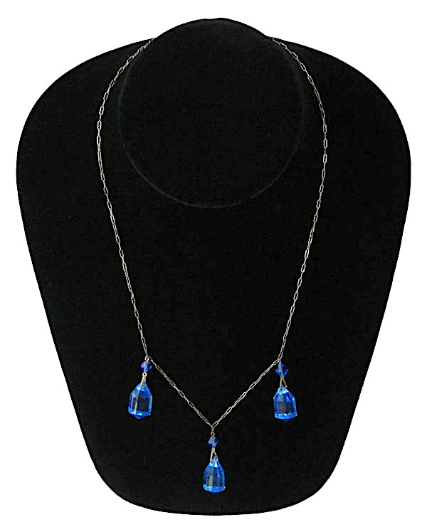 1920's sterling crystal necklace