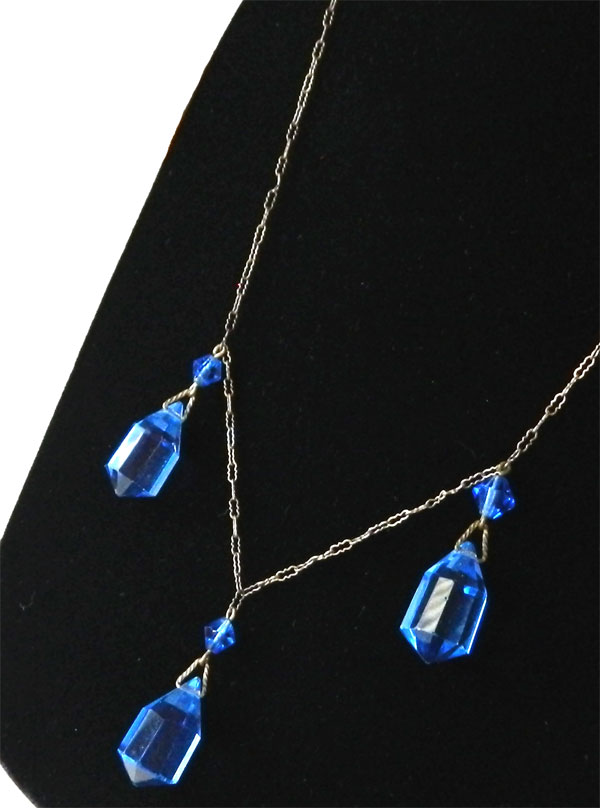 1920's sterling crystal necklace