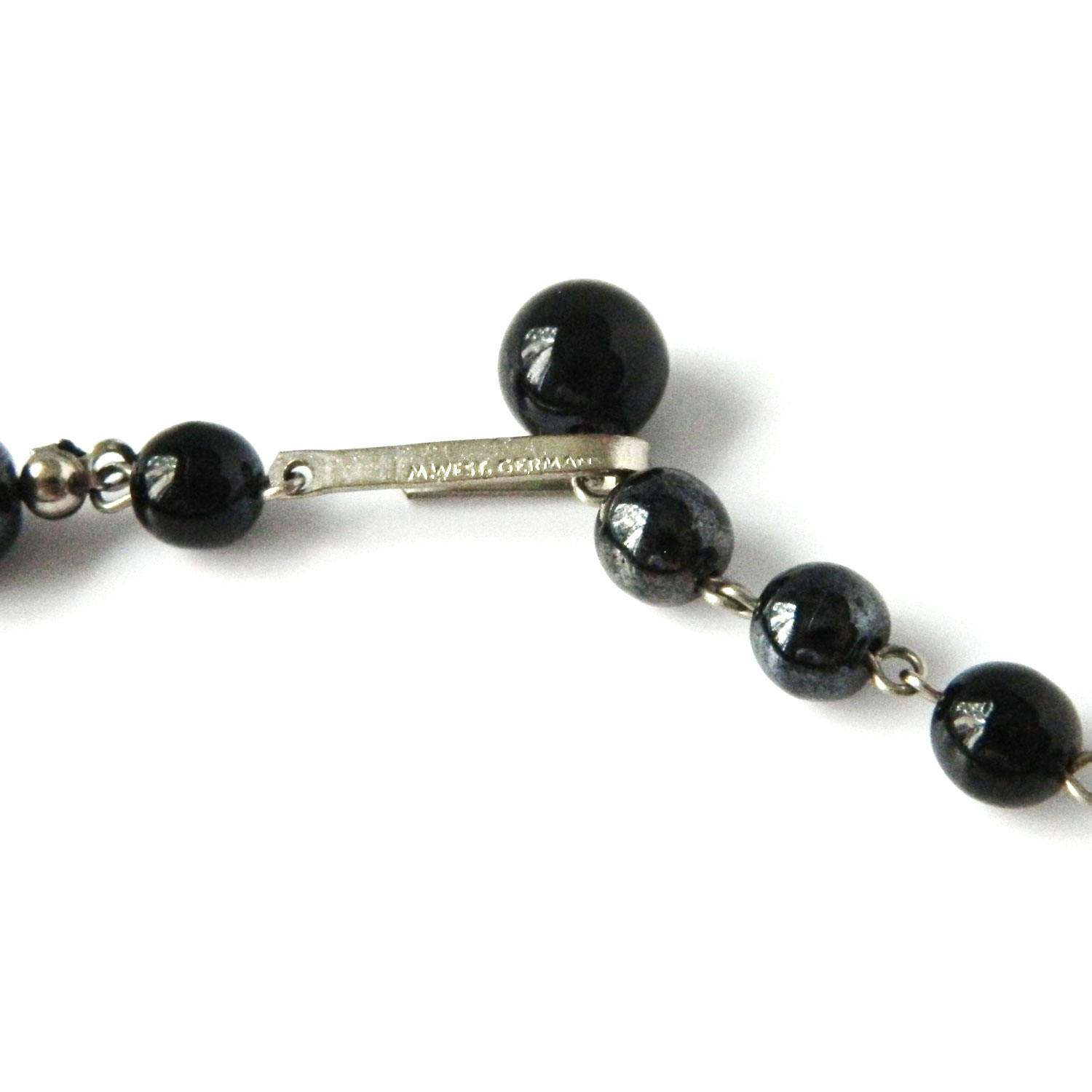 Black Bead Sequined Necklace
